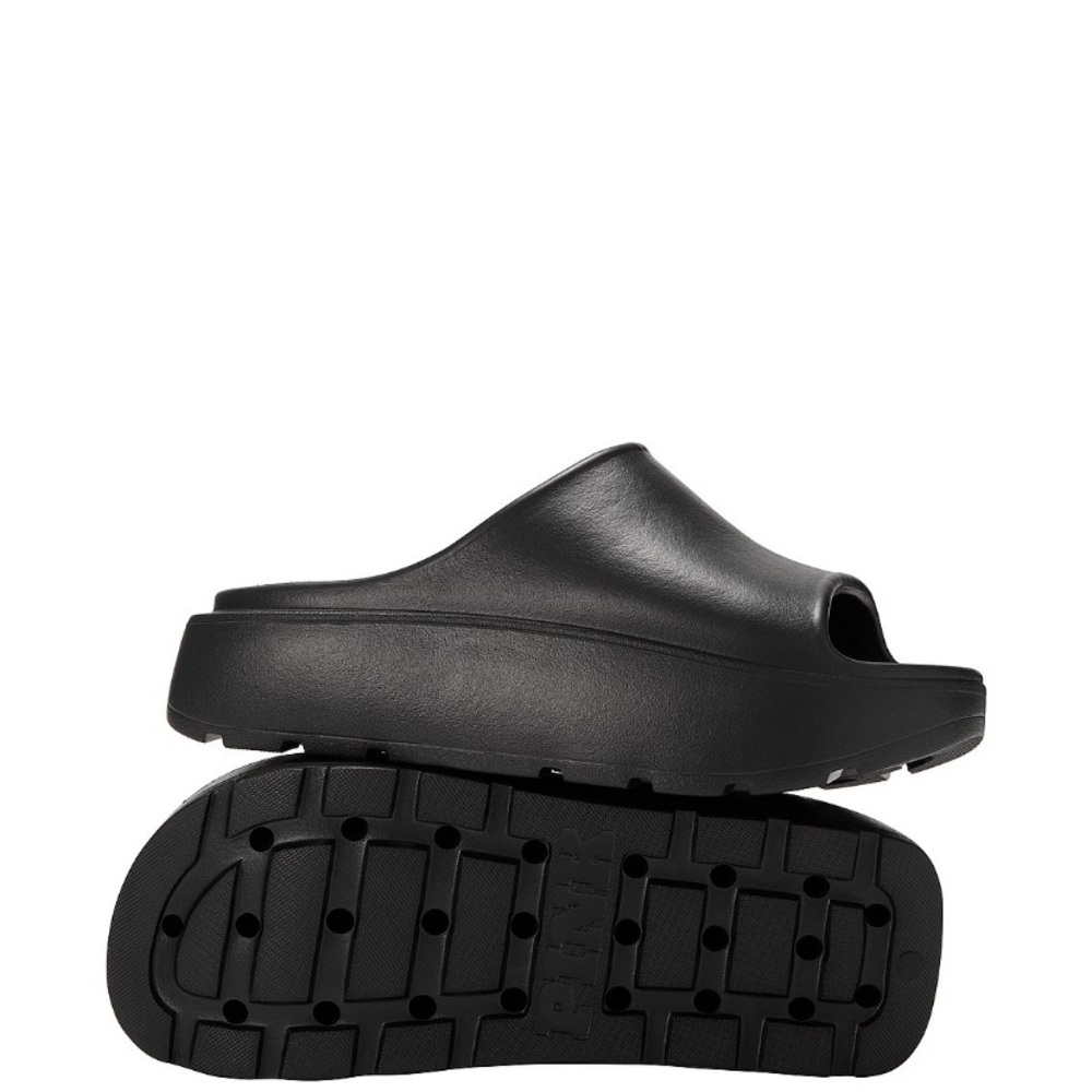 PINK Victoria's Secret Black Platform Slides